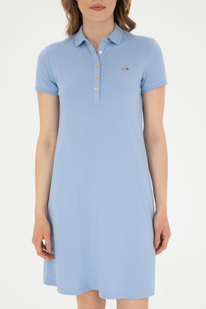 Kadın Açık Mavi Örme Elbise - 50285859078