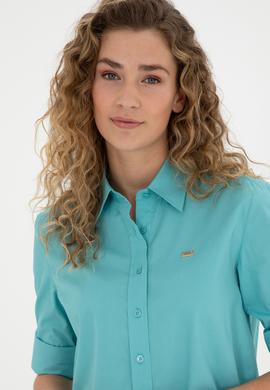 Kadın Mint Uzun Kollu Gömlek - 50289122018