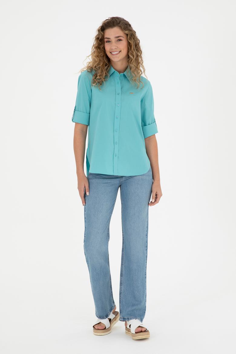 Kadın Mint Uzun Kollu Gömlek - 50289122018