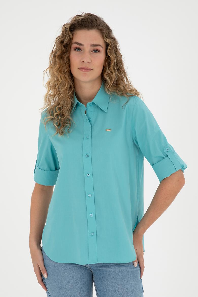 Kadın Mint Uzun Kollu Gömlek - 50289122018