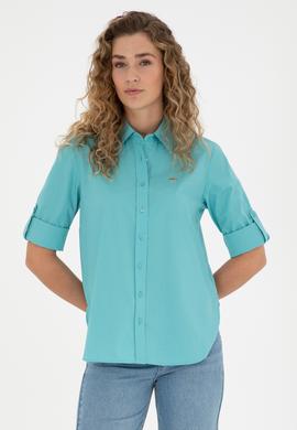 Kadın Mint Uzun Kollu Gömlek - 50289122018
