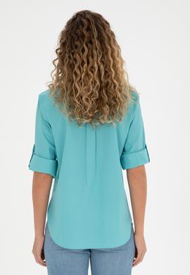 Kadın Mint Uzun Kollu Gömlek - 50289122018