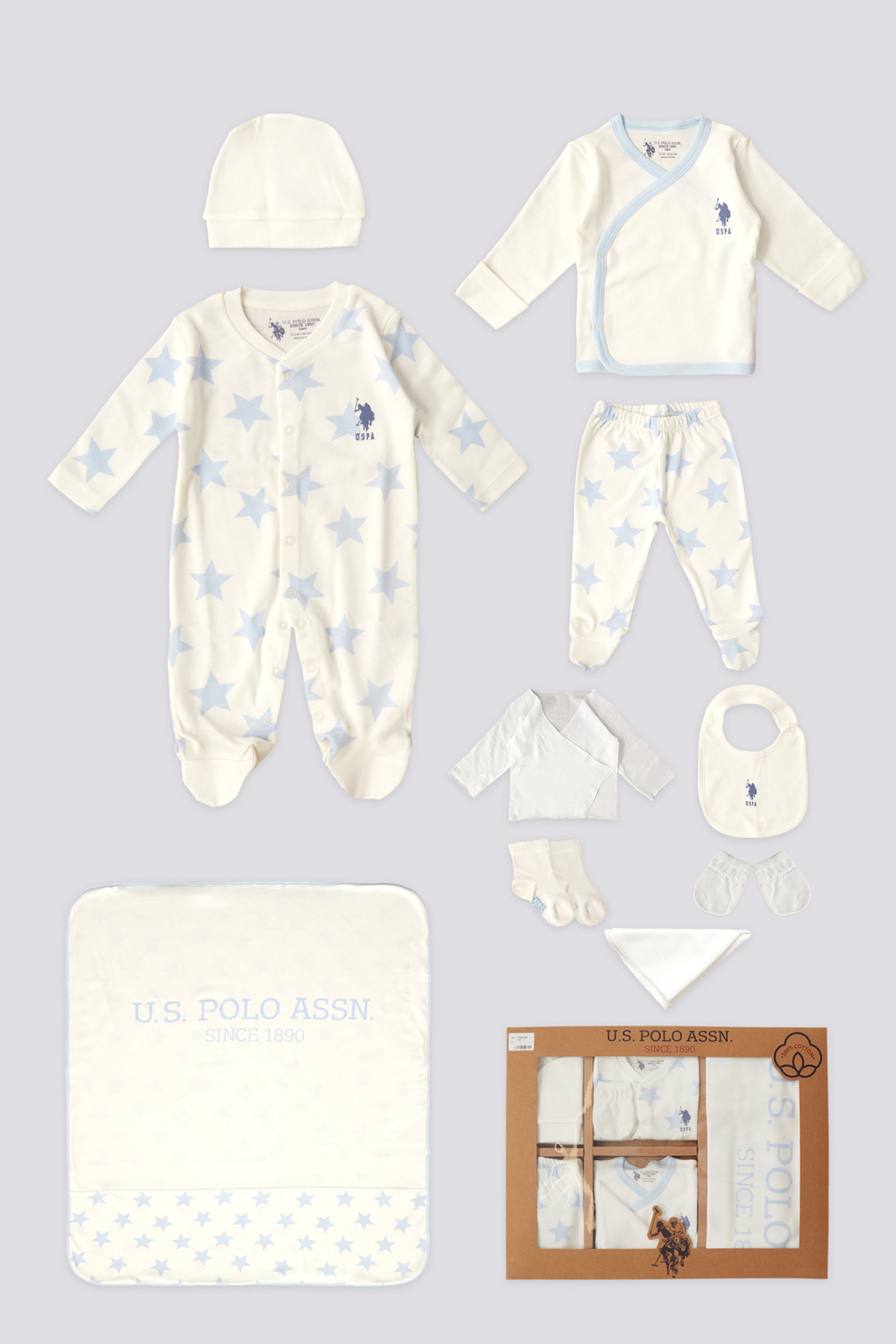Erkek Bebek Krem Hastane Çıkışı 10'lu Set - Image 1