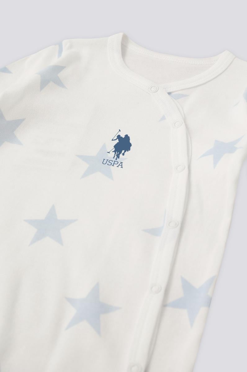 Erkek Bebek Patikli Baskılı Tulum