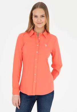 Kadın Nar Çiçeği Uzun Kollu Basic Gömlek - 50283990043