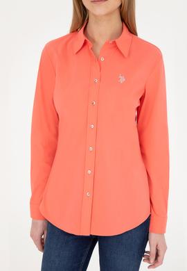 Kadın Nar Çiçeği Uzun Kollu Basic Gömlek - 50283990043