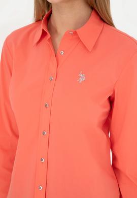 Kadın Nar Çiçeği Uzun Kollu Basic Gömlek - 50283990043