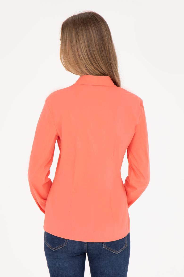 Kadın Nar Çiçeği Uzun Kollu Basic Gömlek - 50283990043