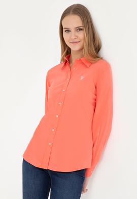 Kadın Nar Çiçeği Uzun Kollu Basic Gömlek - 50283990043