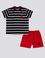 Erkek Bebek Çizgili Kırmızı Şortlu 2'li Takım
