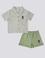 Erkek Bebek Düğmeli Haki Şortlu Takım