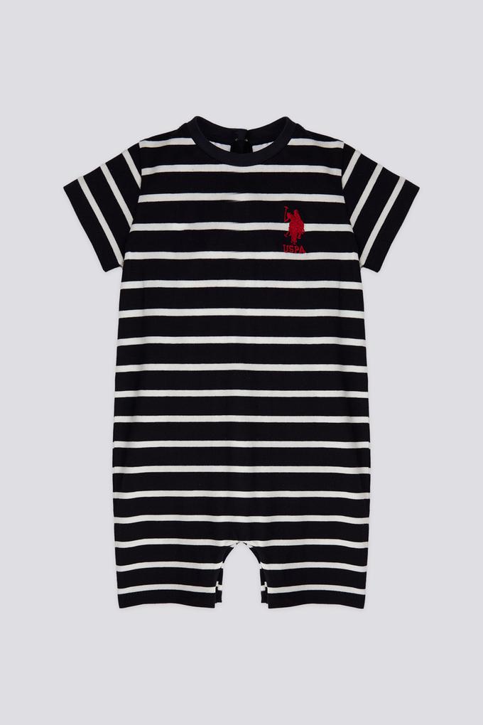 Erkek Bebek Siyah Beyaz Çizgili Tulum