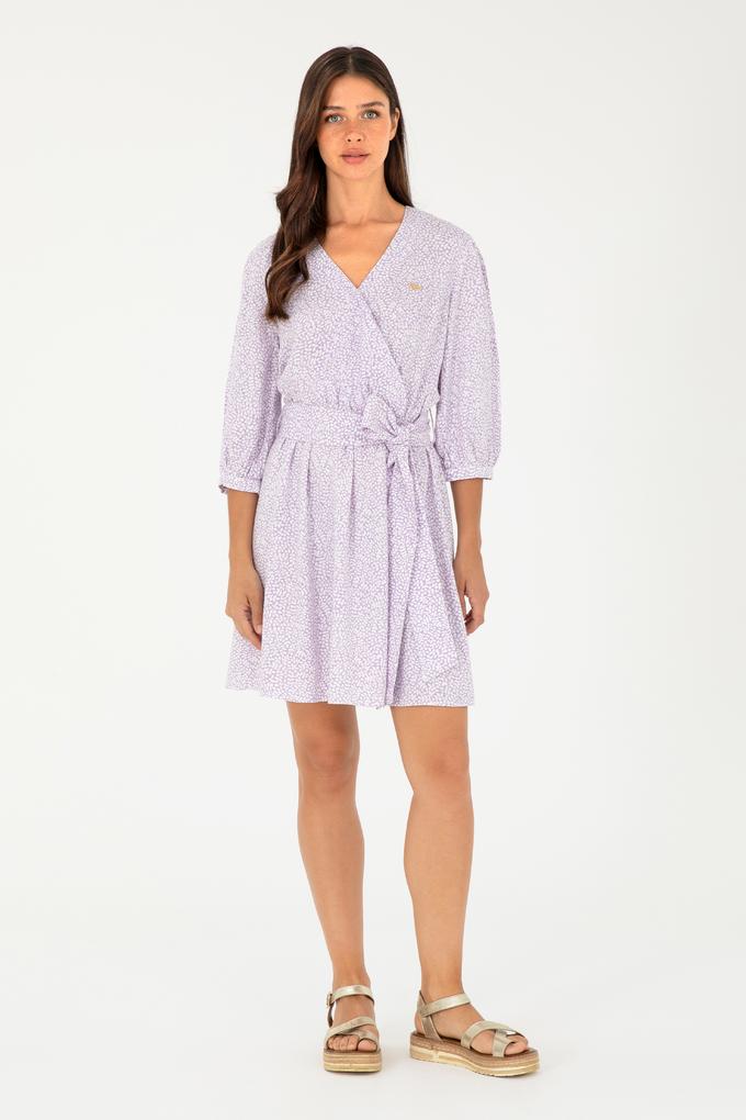 Kadın Lila Mini Boy Dokuma Elbise