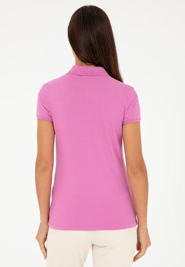 Kadın Pembe Basic Polo Yaka Tişört - 50280063081