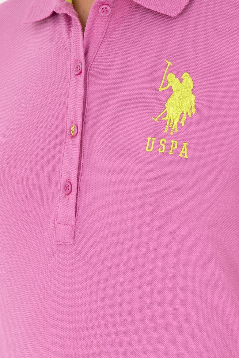 Kadın Pembe Basic Polo Yaka Tişört - 50280063081