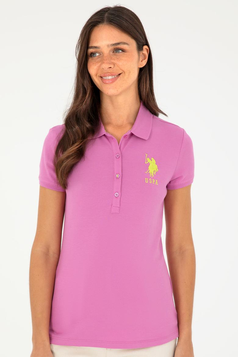 Kadın Pembe Basic Polo Yaka Tişört - 50280063081