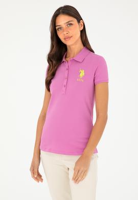Kadın Pembe Basic Polo Yaka Tişört - 50280063081