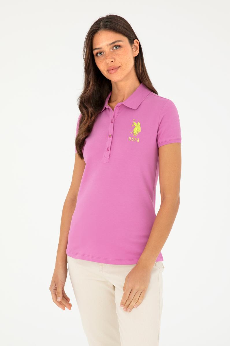 Kadın Pembe Basic Polo Yaka Tişört