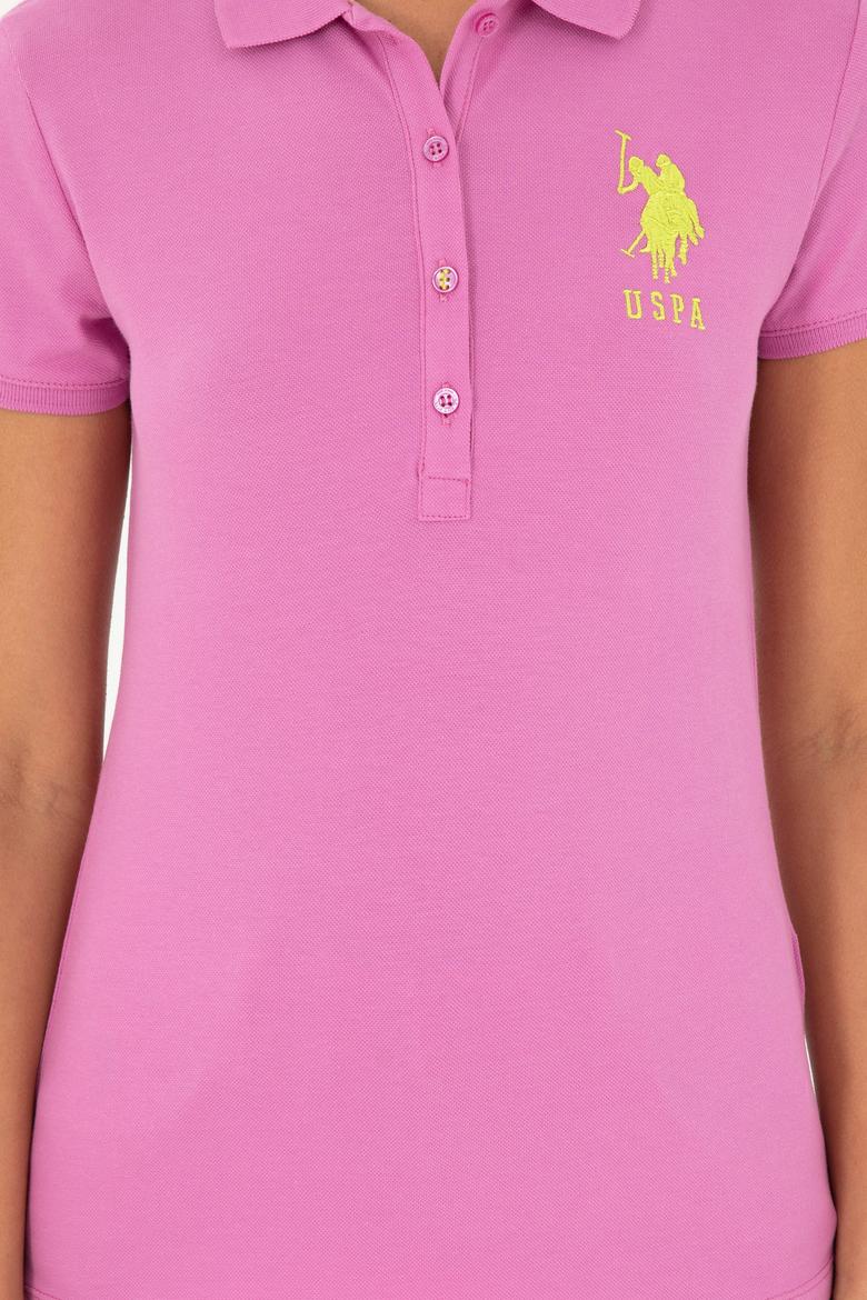 Kadın Pembe Basic Polo Yaka Tişört - 50280063081