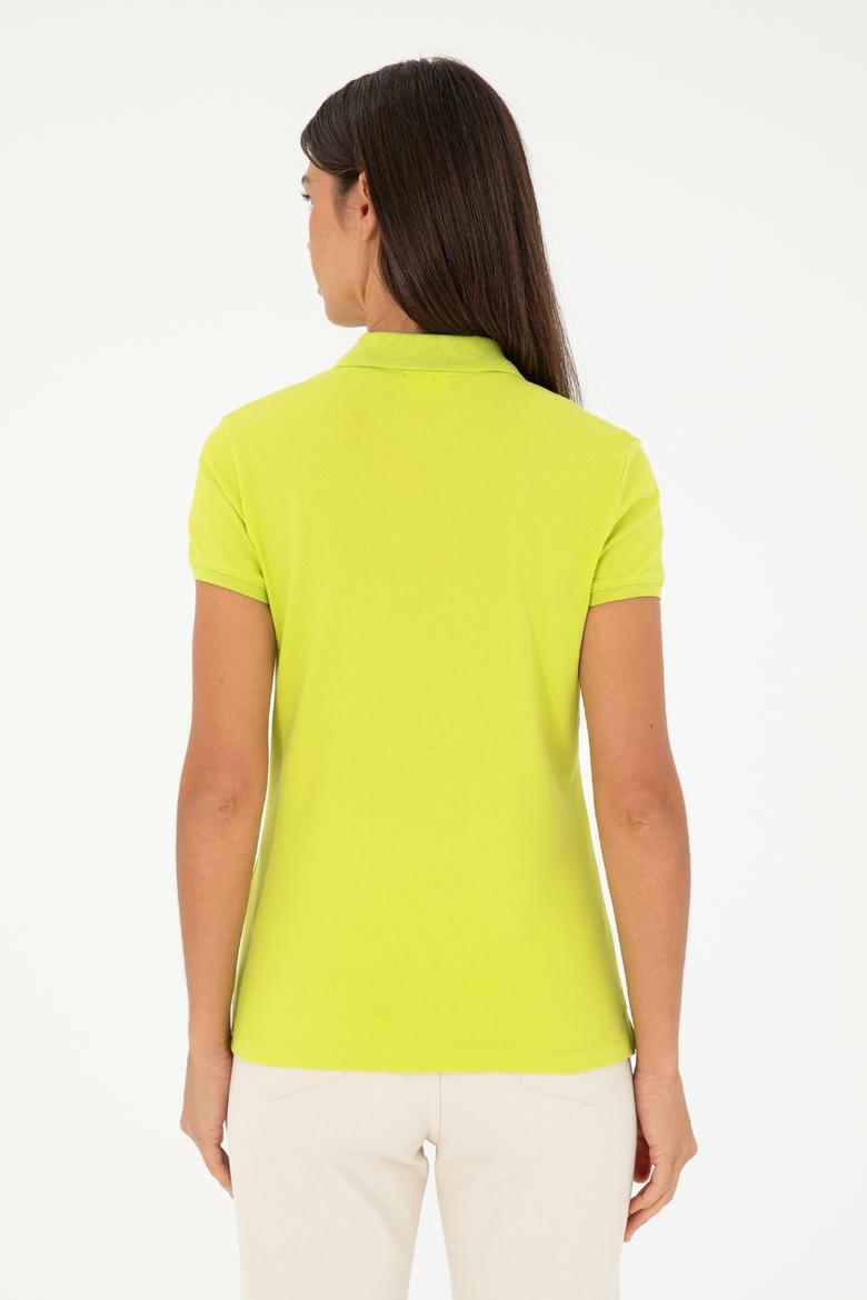Kadın Fıstık Yeşili Basic Polo Yaka Tişört - 50280063108