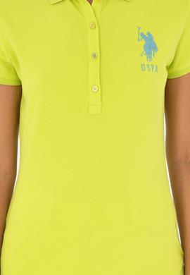 Kadın Fıstık Yeşili Basic Polo Yaka Tişört - 50280063108