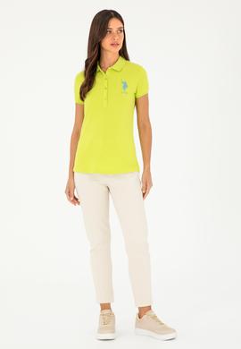 Kadın Fıstık Yeşili Basic Polo Yaka Tişört - 50280063108