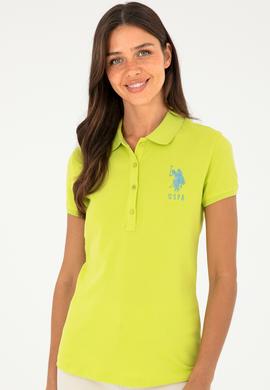 Kadın Fıstık Yeşili Basic Polo Yaka Tişört - 50280063108