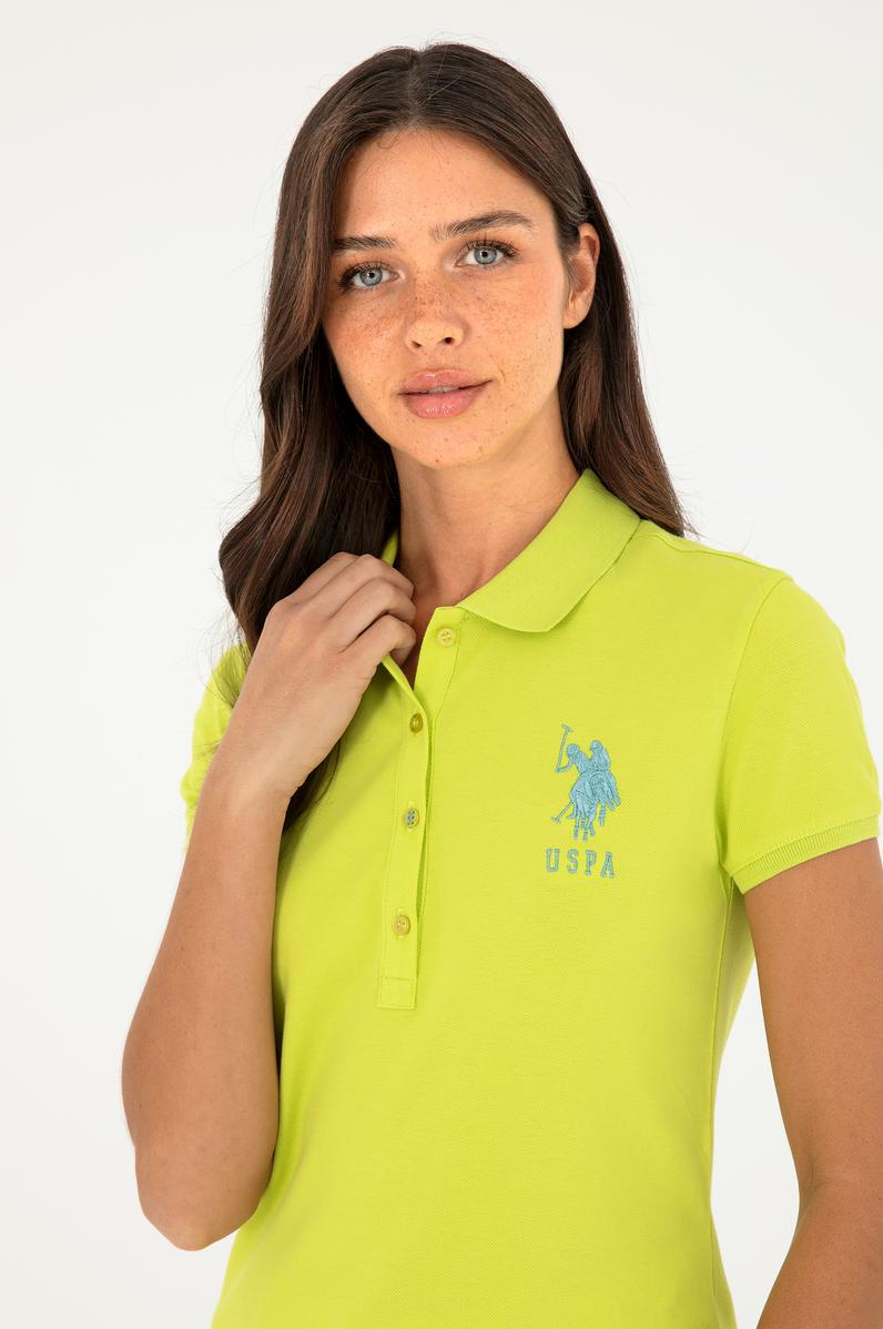 Kadın Fıstık Yeşili Basic Polo Yaka Tişört