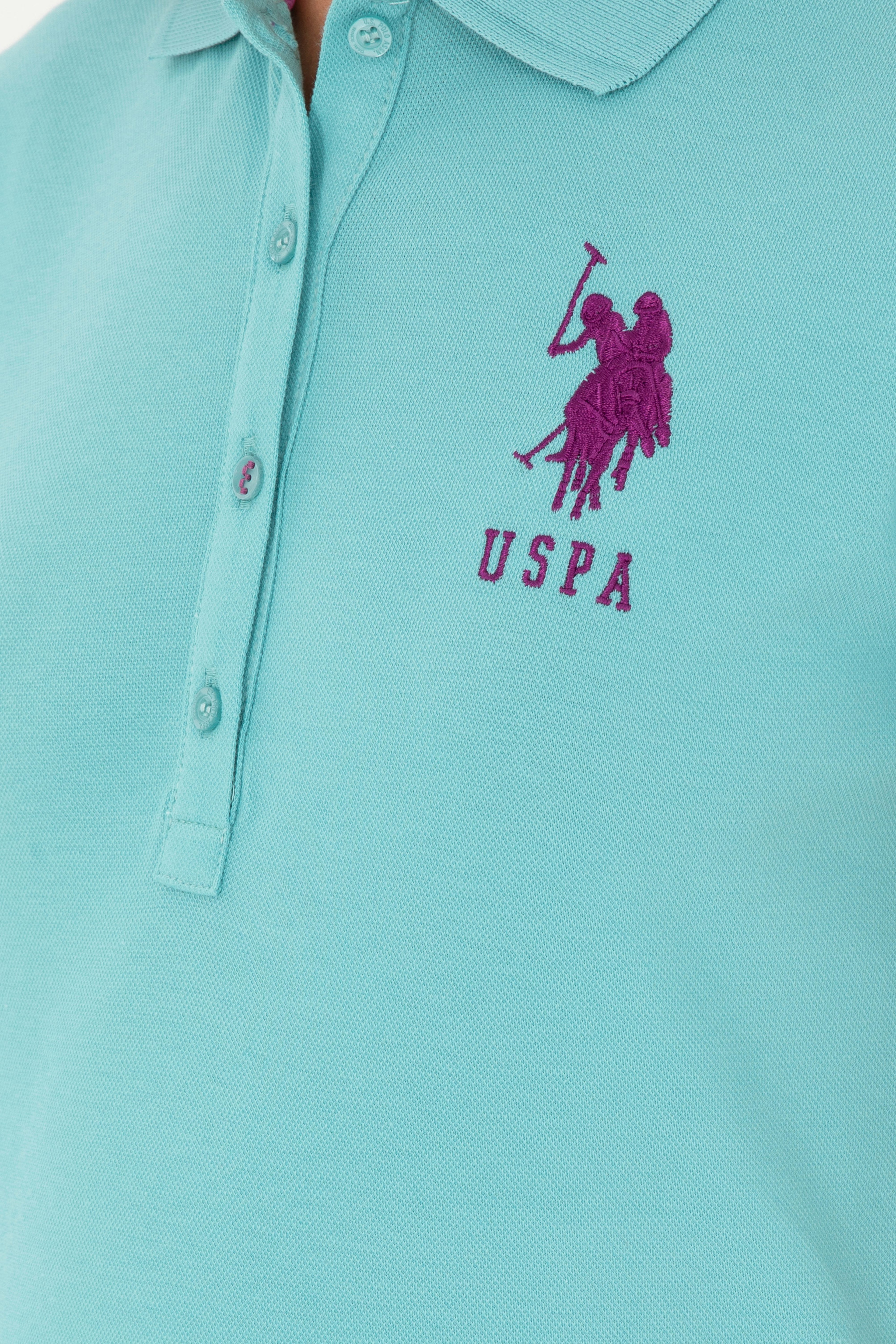 Kadın Mint Basic Polo Yaka Tişört
