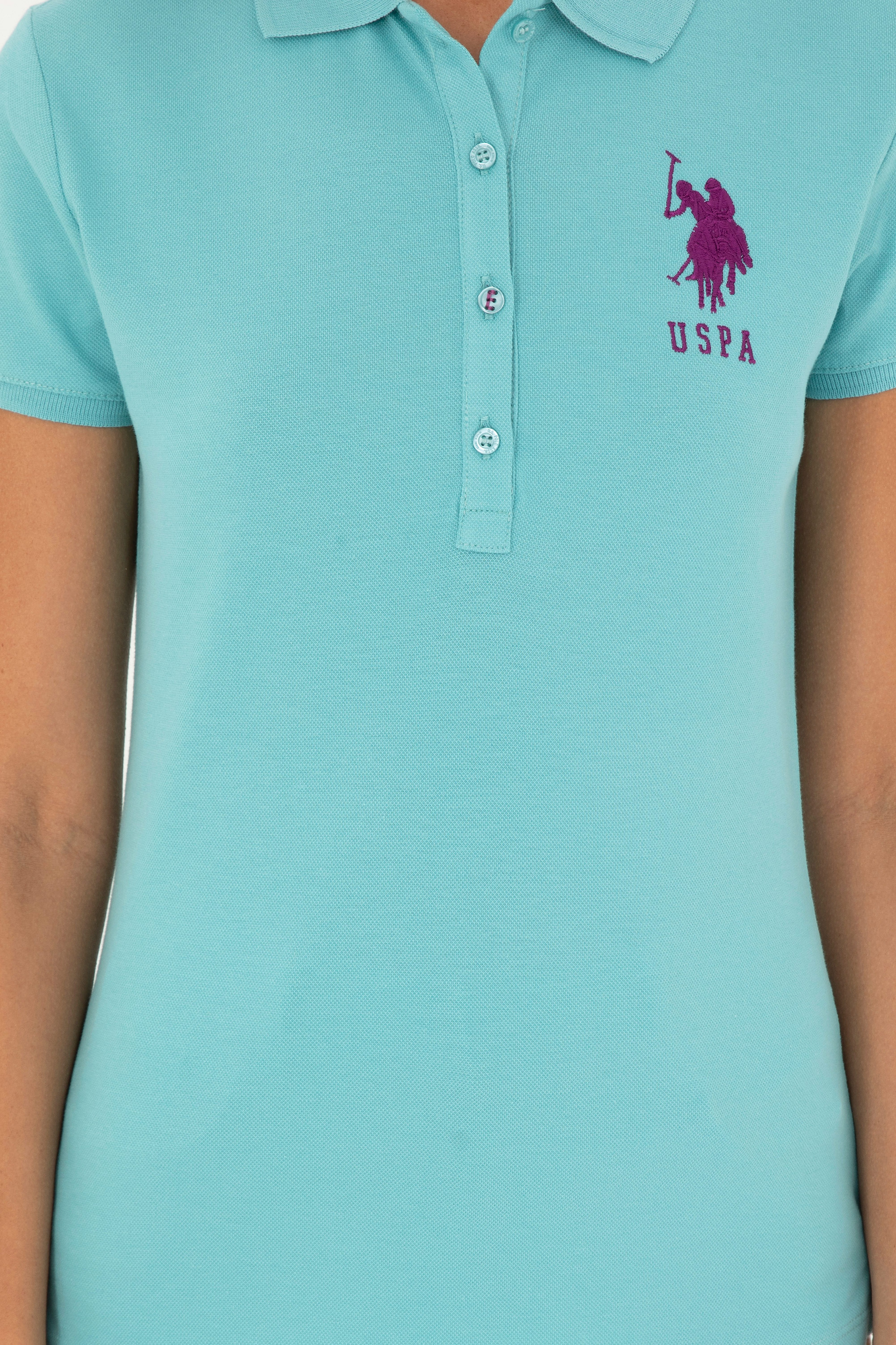 Kadın Mint Basic Polo Yaka Tişört