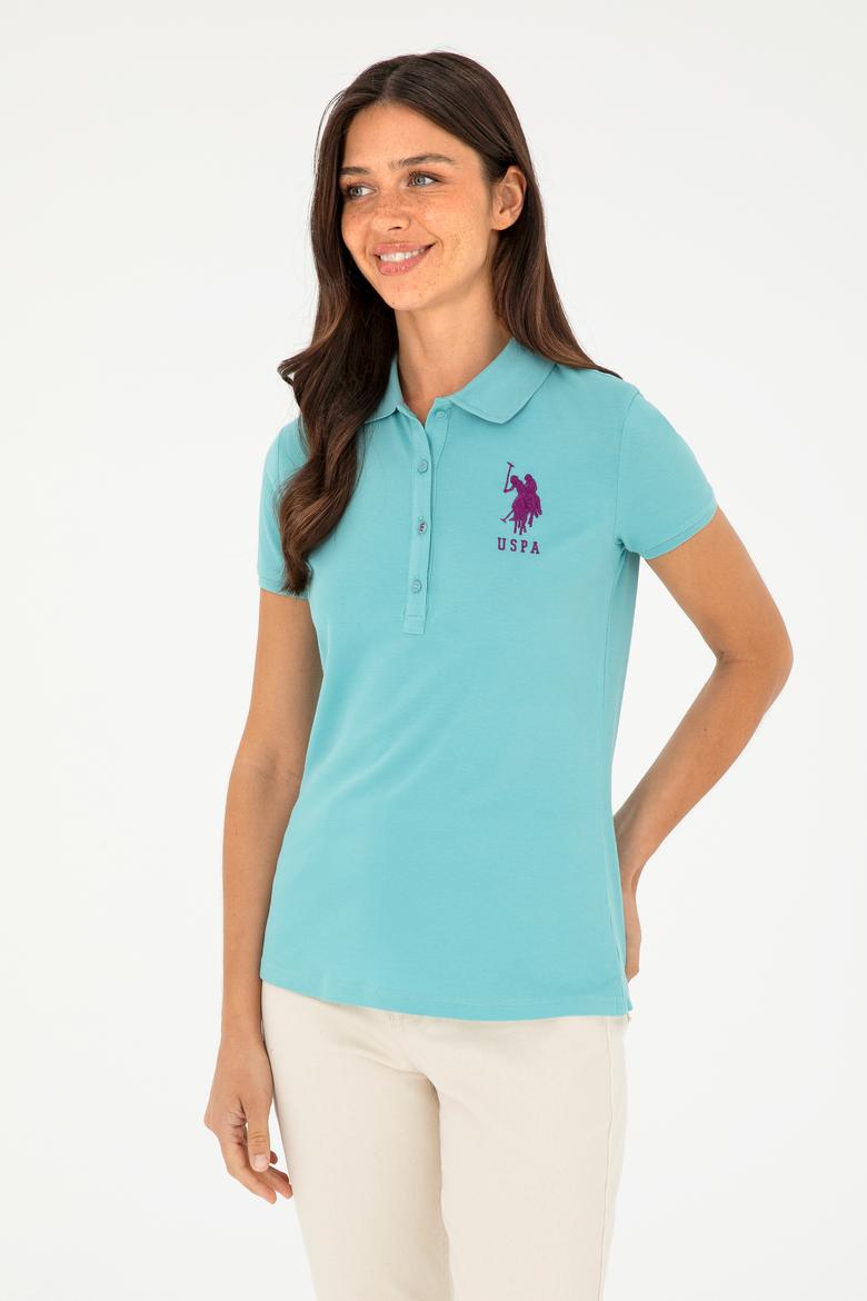 Kadın Mint Basic Polo Yaka Tişört