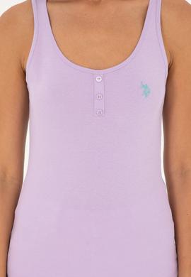 Kadın Lila Bisiklet Yaka Basic Tişört - 50280059133