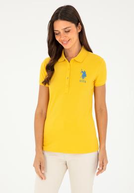 Kadın Sarı Basic Polo Yaka Tişört - 50280063101