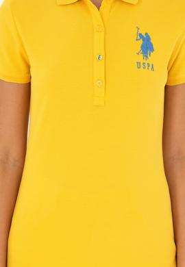 Kadın Sarı Basic Polo Yaka Tişört - 50280063101