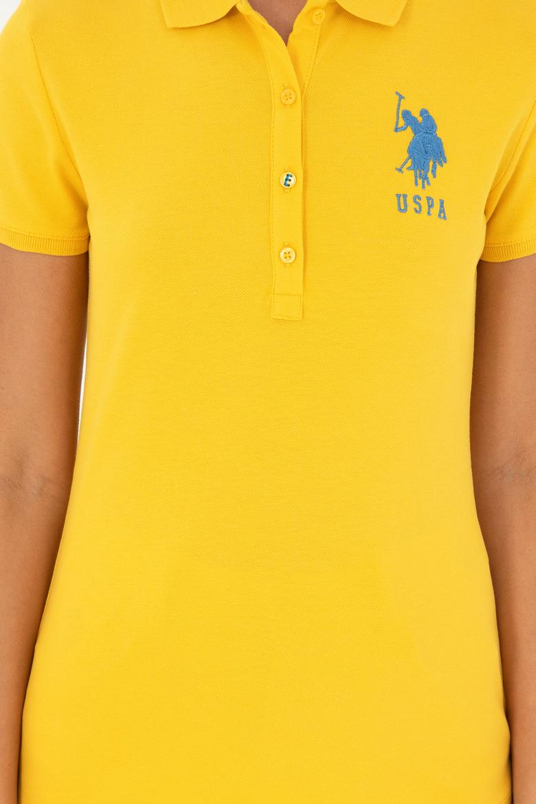 Kadın Sarı Basic Polo Yaka Tişört - 50280063101