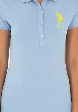 Kadın Açık Mavi Basic Polo Yaka Tişört - 50280063094