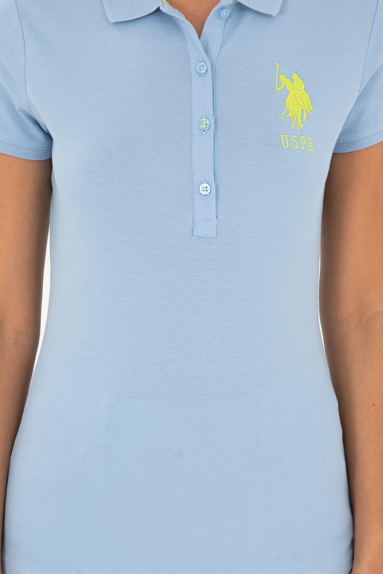 Kadın Açık Mavi Basic Polo Yaka Tişört - 50280063094