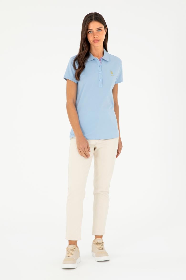 Kadın Açık Mavi Basic Tişört - 50280065158