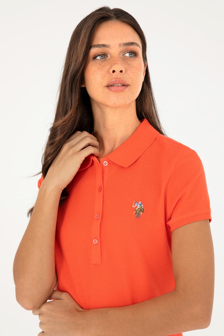 Kadın Nar Çiçeği Polo Yaka Tişört - 50280067090