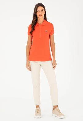 Kadın Nar Çiçeği Polo Yaka Tişört - 50280067090