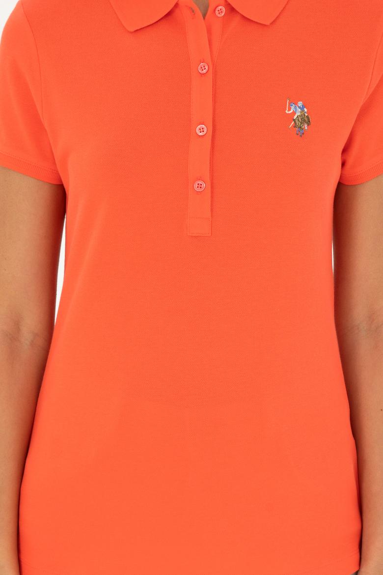 Kadın Nar Çiçeği Polo Yaka Tişört - 50280067090