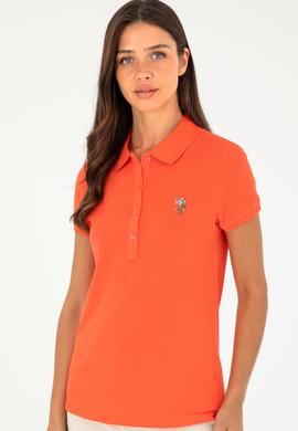 Kadın Nar Çiçeği Polo Yaka Tişört - 50280067090