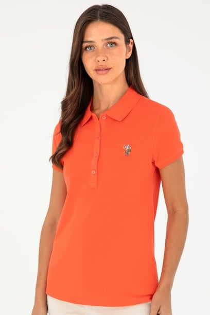 Kadın Nar Çiçeği Polo Yaka Tişört