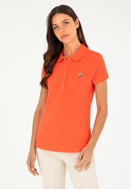 Kadın Nar Çiçeği Polo Yaka Tişört - 50280067090