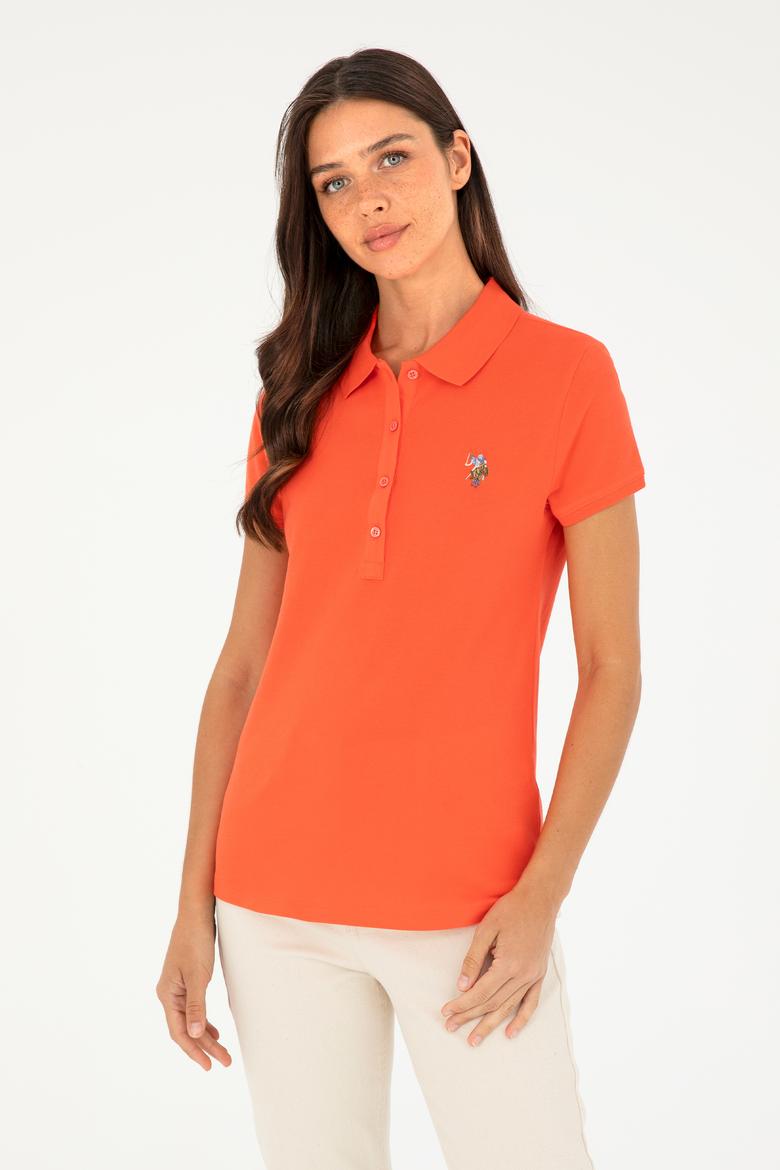 Kadın Nar Çiçeği Polo Yaka Tişört