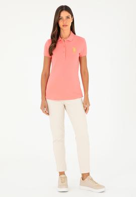 Kadın Pembe Basic Polo Yaka Tişört - 50280071156
