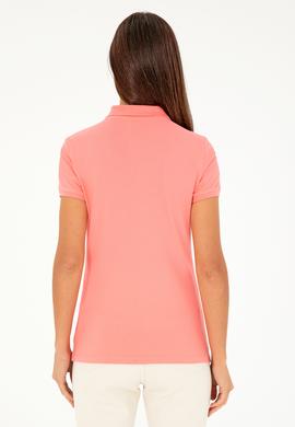 Kadın Pembe Basic Polo Yaka Tişört - 50280071156