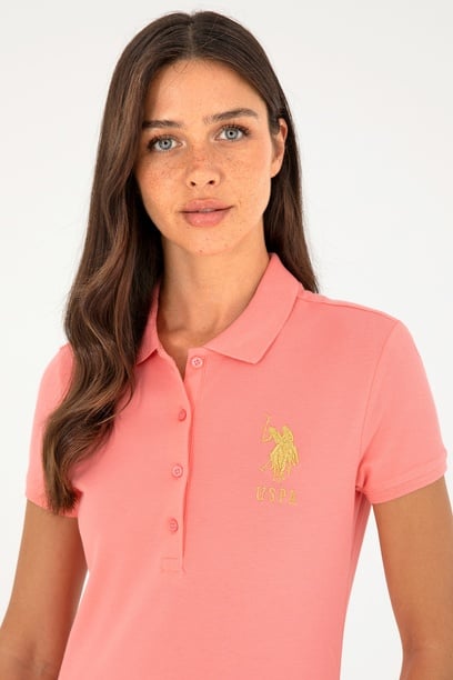 Kadın Pembe Basic Polo Yaka Tişört