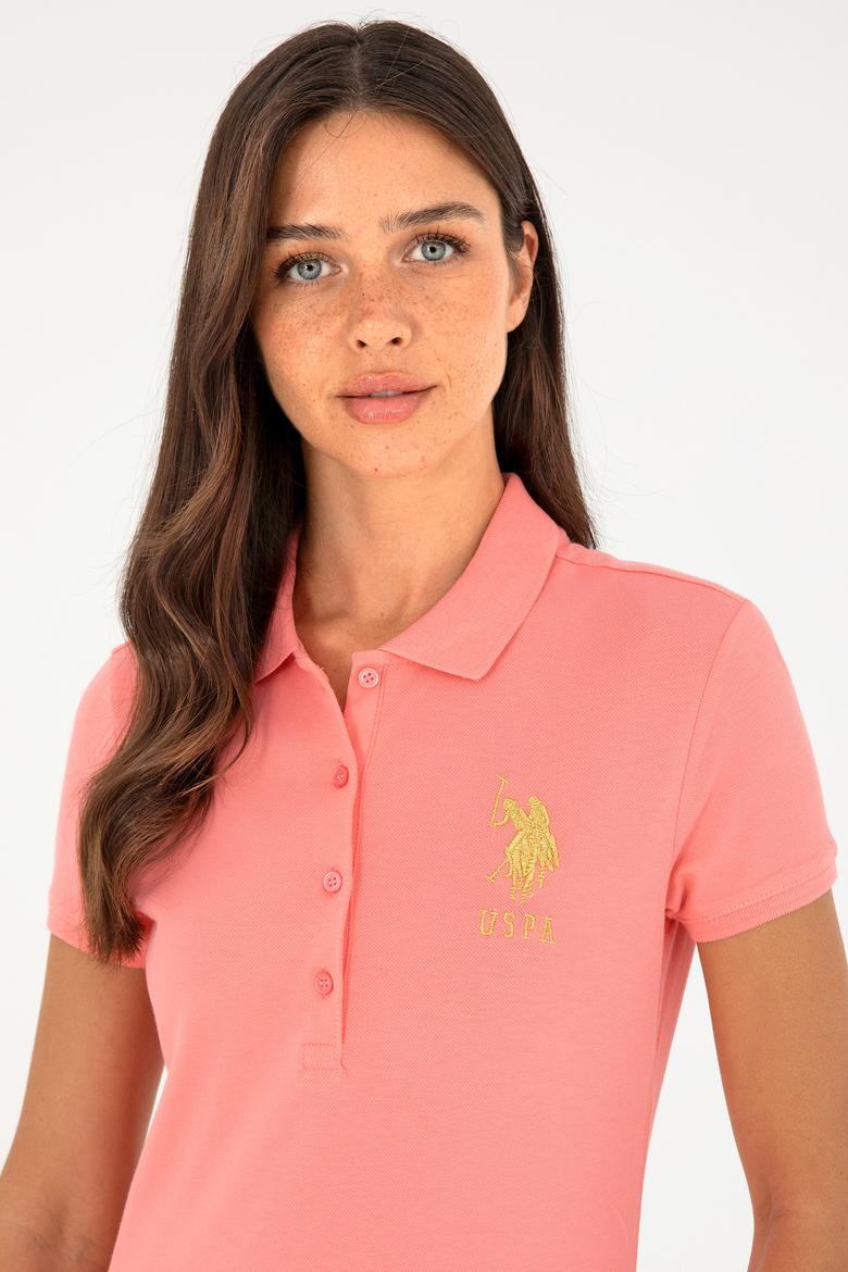 Kadın Pembe Basic Polo Yaka Tişört - 50280071156
