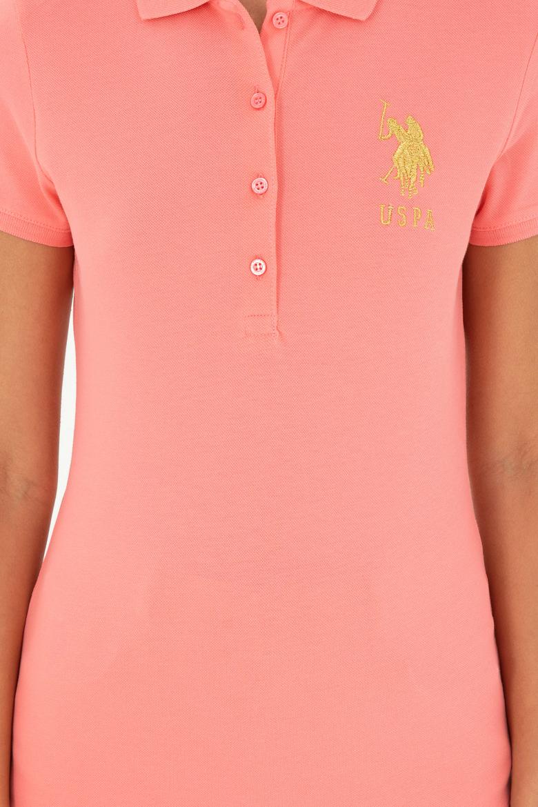 Kadın Pembe Basic Polo Yaka Tişört - 50280071156